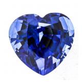 Loose Gemstone- 4.31ct Heart Cut Lab Grown Sapphir