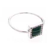 Sterling Silver Genuine Malachite Gemstone Ring Be