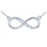 925 Sterling Silver Diamond Necklace Infinity Desi