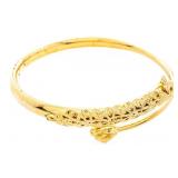 24kt/Stainless Steel Bangle Bracelet w/ Dragon
