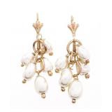 18kt BGO Drop FW Pear Eariings Lever Backs