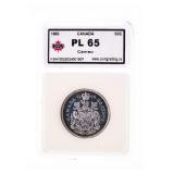 Canada 1965 Silver 50 Cents PL65 Slabbed KSA