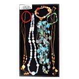 Tray Lot - Beads Necklaces, Flex Bracelets