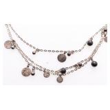 Vintage 925 Sterling Silver Necklace w/ Coins & Be