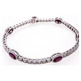 "JUDITH RIPKA" Designer Garnet Bracelet Sterling