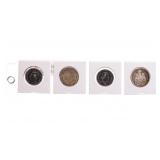Group of 4 Canada Silver & Nickel Fifty Cents -195