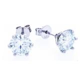 1.00ct. Round Four Prong Stud Earrings, Genuine Mo