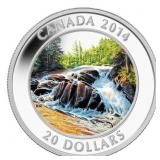 2014 $20 River Rapids - Pure Silver Coin