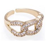 18kt Oro Laminado Pave Gemstone Infinity Design Ri