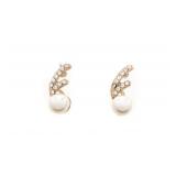 18kt BGO Pearl & Gemstome Stud Back Earrings