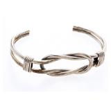 Sterling Silver Knot Style Cuff Bracelet