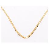 18kt Gold Overlay Flat Link Chain Necklace  24"
