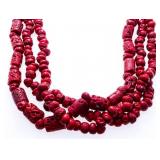 Holt Renfrew - Red Coral Triple Strand Necklace