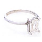 Genuine MOISSANITE Solitaire Ring, (1.00ct) Emeral