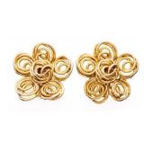 Vintage Multi Swirl Style Gold Earrings Clip on Ba