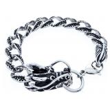 Stainless Steel Link Bracelet w/ Dragon Clasp