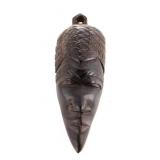 Vintage Hand Carved Wooden Masque Pendant