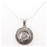 .925 Sterling Silver Necklace, Curb Link Chain, Fl