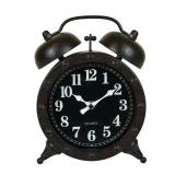 Metal Twin Bell Alarm Tabletop Clock Rustic Finish