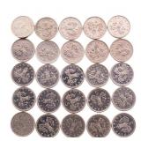 Lot - 25 x 5 Pence Coins