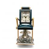 Classic Barber Chair Table Clock - Blue Metal