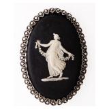 Sterling Silver Vintage Oval Wedgewood Pin w/ Marc