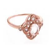 Sterling Silver/Rose Gold Custom Ring Morganite Ge