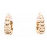 18kt BGO Fancy Chunky Hoop Style Earrings
