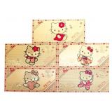 "Hello Kitty" C1974 Set of 5 24K Gold Overlay No