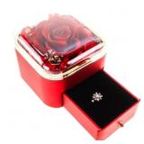 Preserved Rose Display w/Jewellery Draw + Spinner