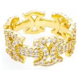 24kt G.P. Unisex Ring Size 13 - Swarovski Elements