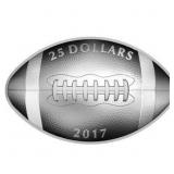 2017 $25 FOOTBALL-SHAPED CURVED PURE SILVER COIN