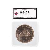 Canada 1966 Silver Dollar MS62 Slabbed KSA