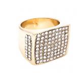 G.P. Gents Ring White Gemstones Wide Band Size 8