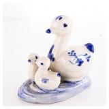 Ceramic Figurine of Ducks on Oval Base