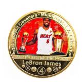 "LeBron James" 24kt Gold Overlay Medallion Champ