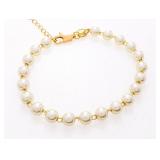 18kt Gold Overlay Pearl Bracelet 6mm