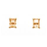 Sterling Silver Genuine Citrine Rectangular Cut St