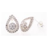 .925 Sterling Silver Pear Shape Stud Earrings