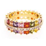 18kt BGO Gemstone Eternity Band Ring Size 10