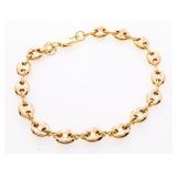 18kt Gold Overlay GUCCI Style Link Bracelet 7.5"