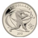 RCM 2013 Fine Pure Silver $20  - Baseball Hitter L