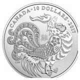 2017 $10 YEAR OF THE ROOSTER - PURE SILVER COIN