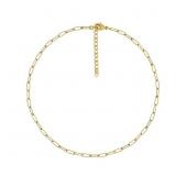 18kt GP Paper Clip Link Necklace 18"