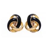 Vintage "Vendome" (Stamped) Black Enamel & Gold
