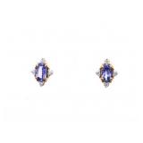Sterling Silver/GF Genuine Oval Cut Tanzanite & Wh