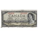 Bank of Canada 1954 Twenty Dollars - Devil
