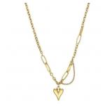 18kt GP Rolo Link Necklace w/ Heart Pendant