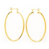 18kt Gold Overlay Oval Style Hoop Earrings