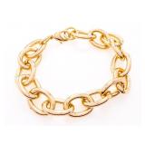 18kt Gold Overlay ROLO Link Bracelet 7.5"